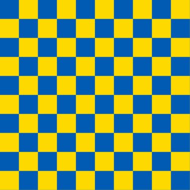 Ukrayna ile birlikte durun: mavi ve sarı dikişsiz dama tahtası deseni