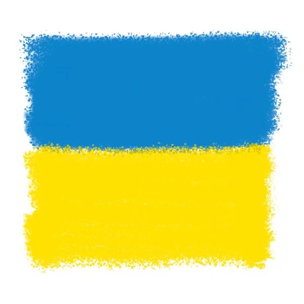 Stand Met Oekraïne Tekening Van Oekraïense Vlag Boven Wit — Stockfoto