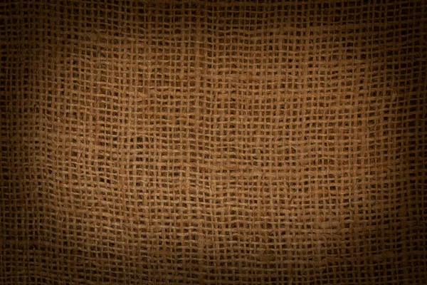 Close Dark Brown Sacking Texture Darker Border — Stockfoto