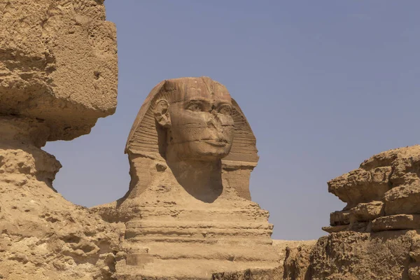 View Sphinx Giza Ancient Ruins — Fotografia de Stock