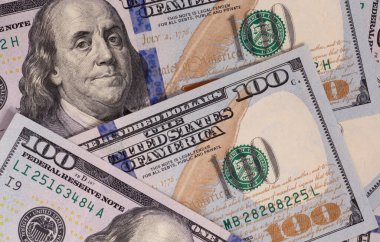 birkaç yüz dolar banknotlar yakın çekim