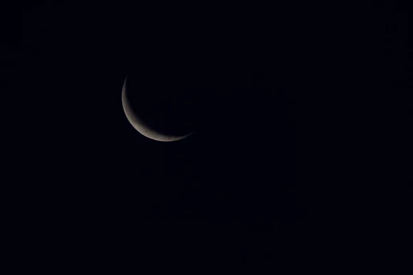 Vista Céu Noturno Com Lua Nova — Fotografia de Stock