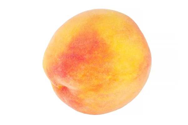 Close Ripe Peach Isolated White Background — Stok fotoğraf