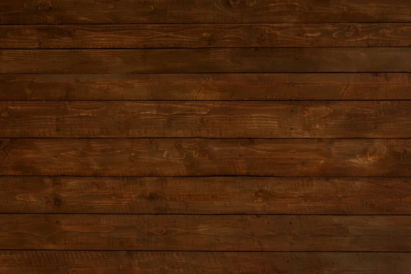 Dark Brown Wood Background Made Horizontal Planks — Foto Stock