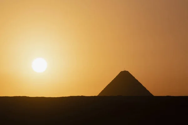 Vista Sobre Grande Pirâmide Gizé Egito Nascer Sol — Fotografia de Stock