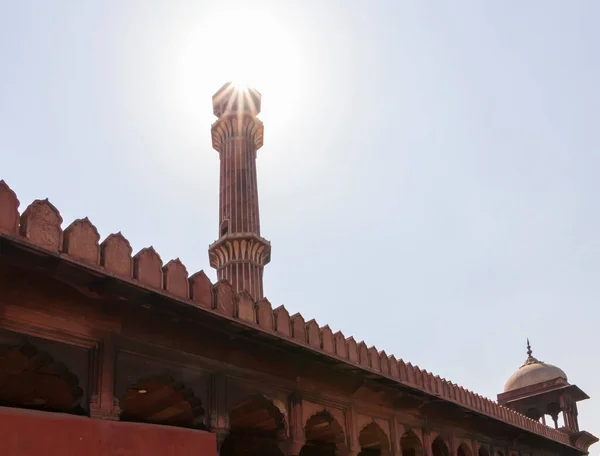 View Minaret Jama Masjid Mosque Old Delhi India — Stockfoto