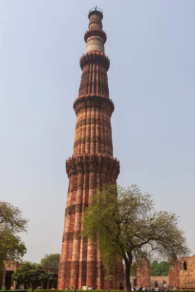 Widok Minaretu Qutb Minar Delhi Indiach — Zdjęcie stockowe