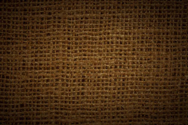 Abstrakter Rustikaler Hintergrund Nahaufnahme Der Dunkelbraunen Burlap Textur — Stockfoto