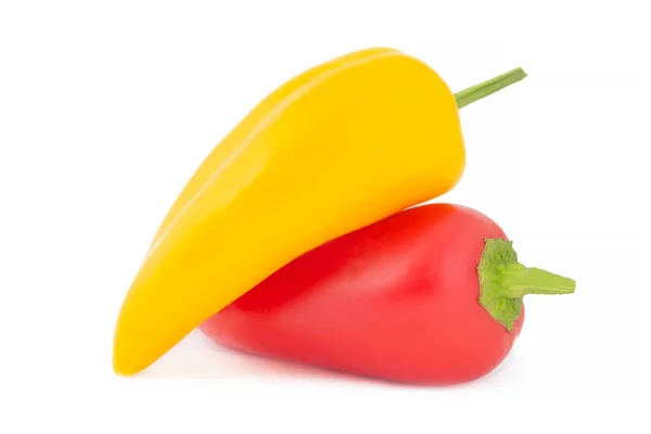 Amarillo Rojo Dulce Mini Pimientos Aislados Sobre Fondo Blanco — Foto de Stock