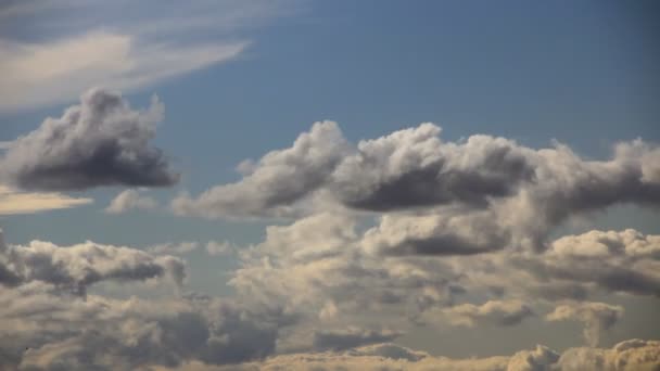 Turbulencia de nubes de cielo azul — Vídeos de Stock