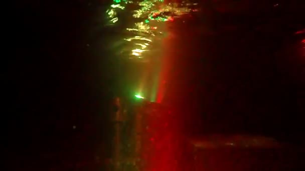 Отражение подводных огней — стоковое видео