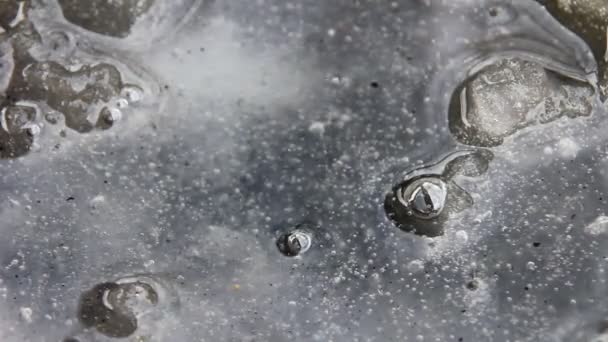 Hielo congelado en un primer plano del río — Vídeo de stock