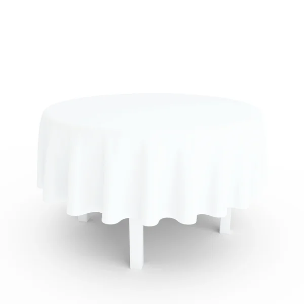 Üres fehér kerek asztal. — Stock Fotó