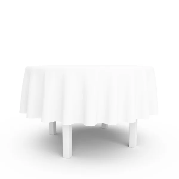 Leerer weißer runder Tisch. — Stockfoto