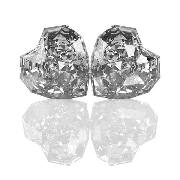 Serca dwa kryształy — Zdjęcie stockowe
