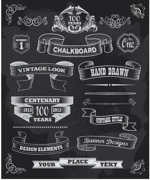 Blackboard schoolbord ontwerpelementen — Stockvector