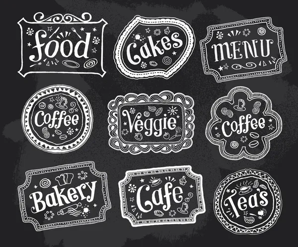 Blackboard, frame, tekenen, hand getrokken doodles — Stockvector