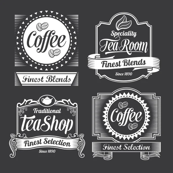 Vintage calligraphy chalkboard labels and banner frames — Stock Vector