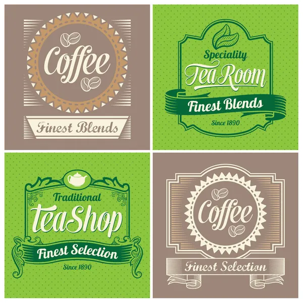 Vintage labels, ribbons and banner vector designs — Stock Vector