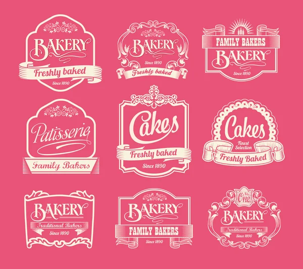 Vintage ekmek etiket, kurdela ve dekoratif afiş