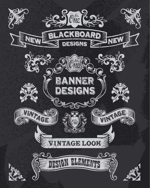 Blackboard Chalkboard elementos de design Ilustrações De Stock Royalty-Free
