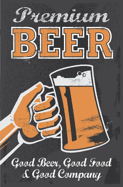 Vintage brouwerij bier poster teken — Stockvector