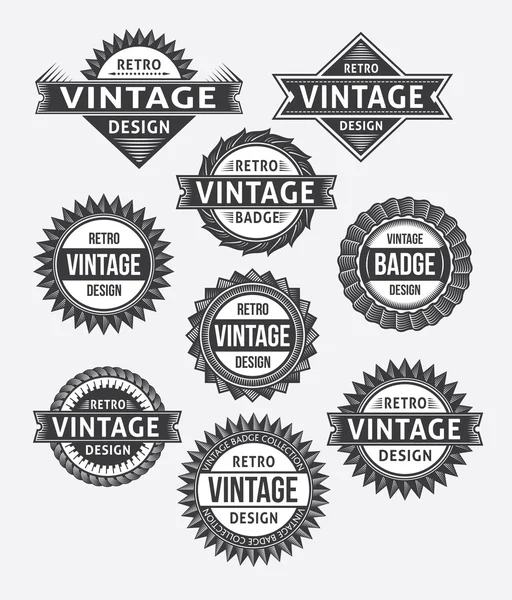 Set of retro vintage badges and labels — Stock Vector