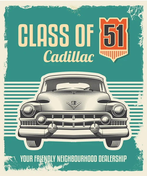 Vintage segno di metallo - poster auto d'epoca Vettoriale Stock