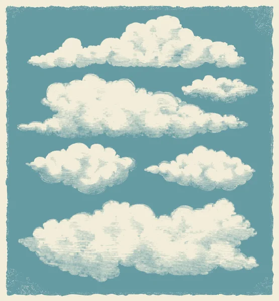 Vintage cloud set — Stock Vector