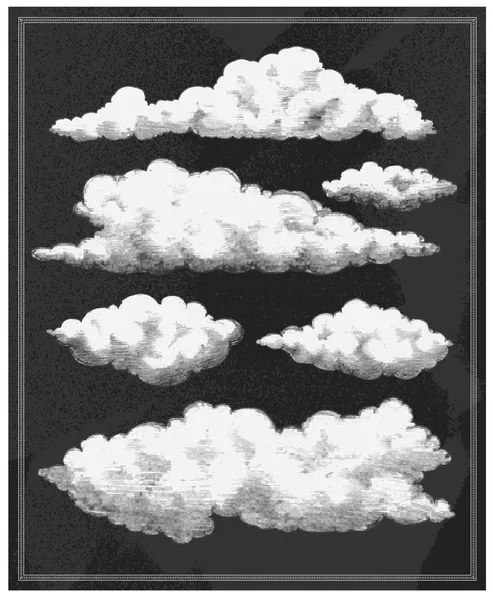 Pizarra vintage nubes fondo — Vector de stock