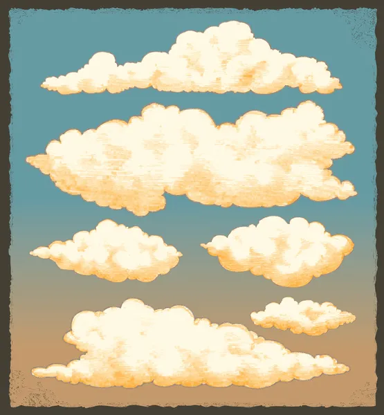 Nubes vintage — Archivo Imágenes Vectoriales