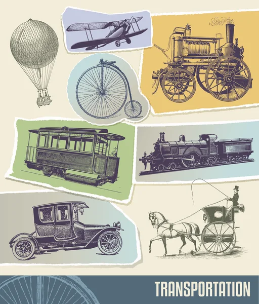 Vintage transportation vector illustration — Stock Vector