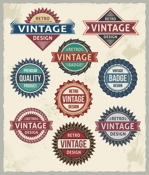 Set di distintivi e etichette retrò Vintage Grafiche Vettoriali