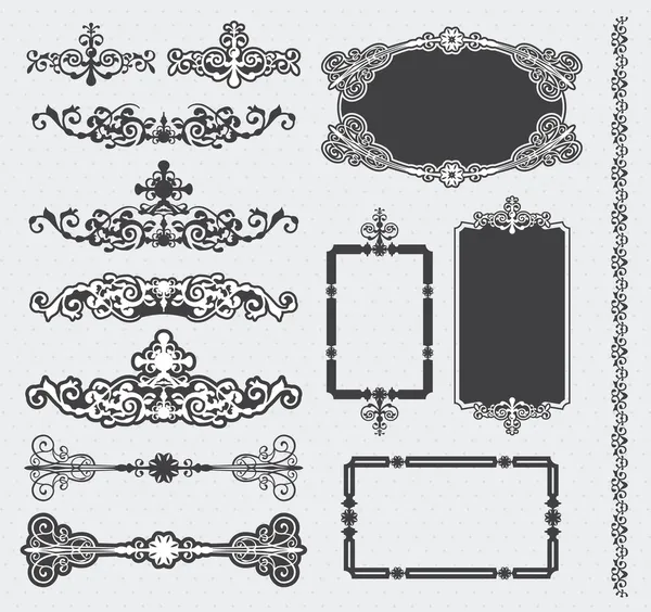 Vintage retro caligrafía conjunto de desplazamiento Gráficos Vectoriales