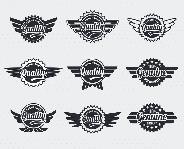 Kwaliteit premie label badges - retro vintage stijl — Stockvector