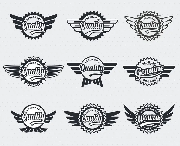 Placas de etiqueta premium de calidad - estilo vintage retro — Vector de stock