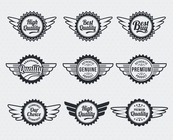 Placas de etiqueta premium de calidad - estilo vintage retro — Vector de stock