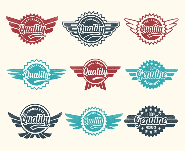 Conjunto de iconos de insignia de calidad vintage retro — Vector de stock