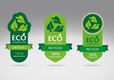 Ecological recycle labels - logo recycled vector icons clipart
