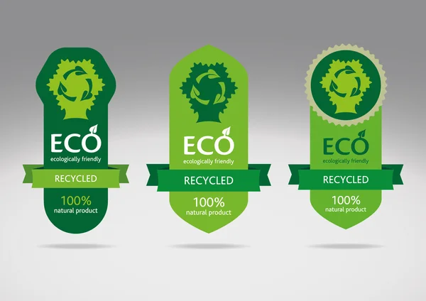 Ecological recycle labels - logo vector recycled icons