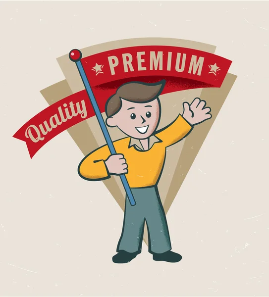 Ilustración de vectores de logotipo Vintage Retro Premium Quality — Vector de stock