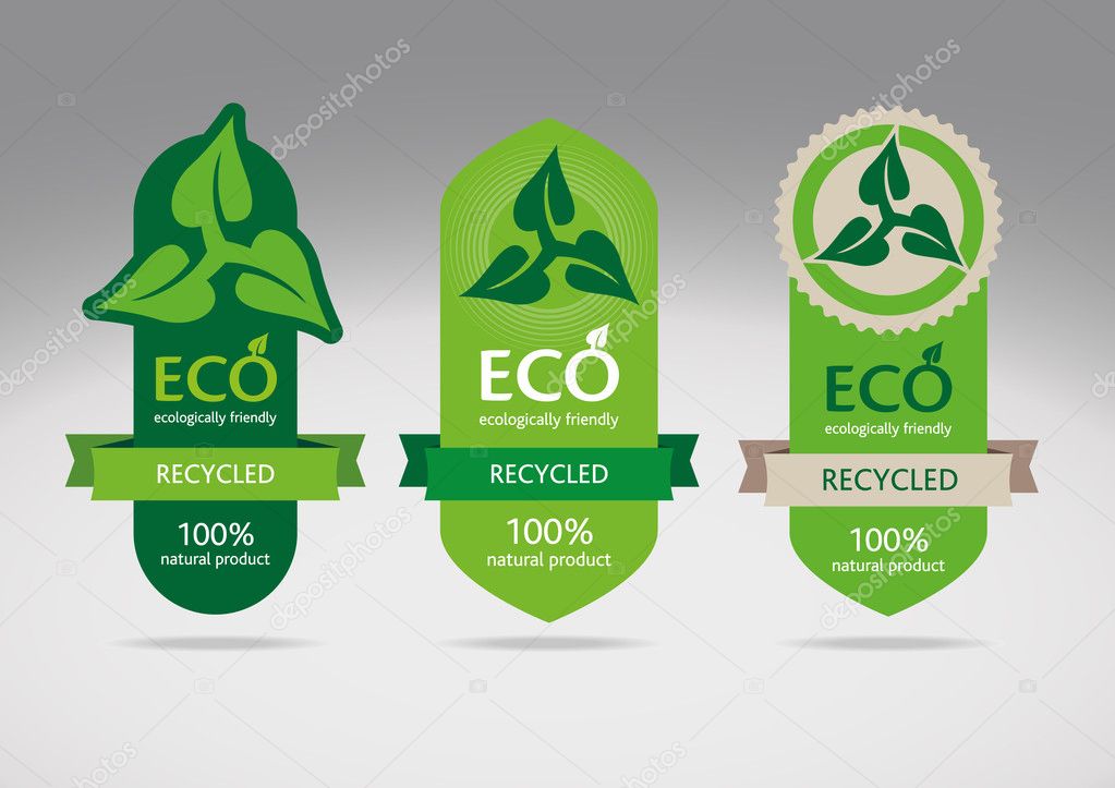 Ecological recycle labels - logo vector icons. Design elements