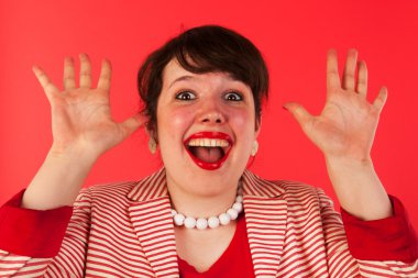 genç kadın kırmızı