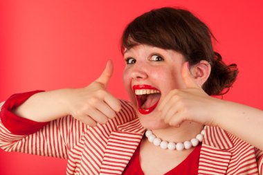 genç kadın kırmızı