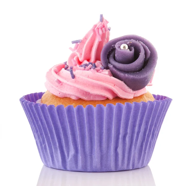 Cupcake rosa con crema di burro — Foto Stock