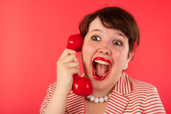 Boas notícias ao telefone — Fotografia de Stock