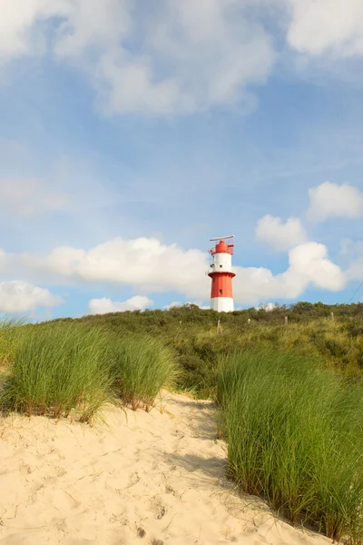 Lighthouse in landscape with dunes — Stock Photo, Image