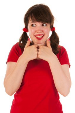 başparmak yukarıya ile kız