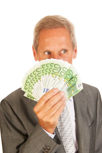 Business man with euros — Stock Photo, Image