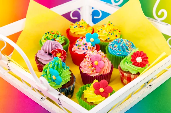 Birthday cupcakes — Stockfoto